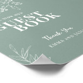 Sage Green Guest Book Wedding Sign Poster (Hoek)