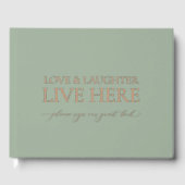 Sage Green Guest Book with Real Gold Foil (Recto)