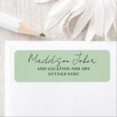 Sage Green Hand Lettered Script Etiket (Insitu)
