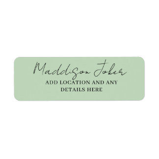 Sage Green Hand Lettered Script Etiket