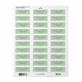 Sage Green Hand Lettered Script Etiket (Full Sheet)