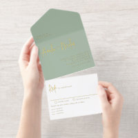 Sage Green Handschrift Moderne Typografie Huwelijk