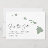 Sage Green Hawaii Carte Script minimaliste moderne (Devant)