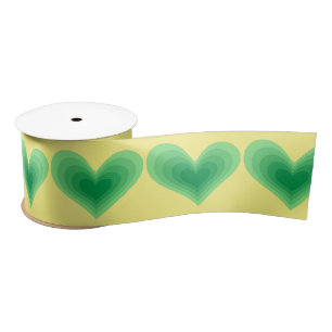 Sage Green Heart Thunder_Cove Satin Ribbon Lint