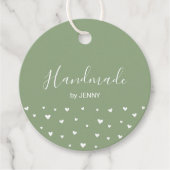 Sage Green | Hearts Handgemaakt, Craft Package Lab Bedankjes Labels (Voorkant)