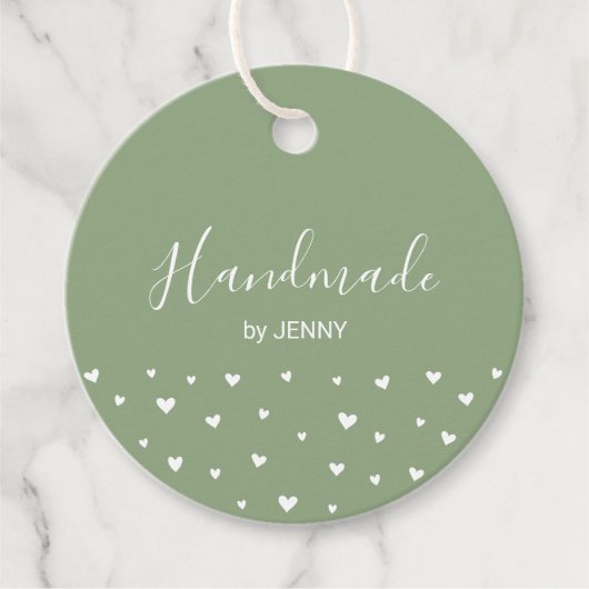 Sage Green | Hearts Handgemaakt, Craft Package Lab Bedankjes Labels (Voorkant)