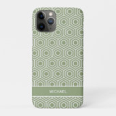 Sage Green Hexagon Honingraat Geometrisch Patroon Case-Mate iPhone Case (Achterkant)