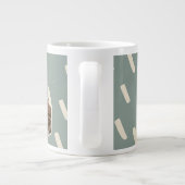 Sage Green Hexagon Modern MOM Gift Extra Grote Beker (Achterkant)