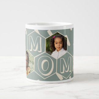 Sage Green Hexagon Modern MOM Gift Extra Grote Beker