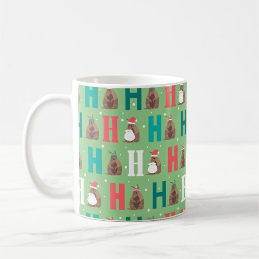 Sage Green Ho Ho Armadillo Koffiemok (Links)