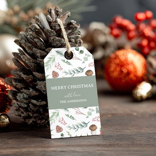 Sage Green Holiday Gift Tag Cadeaulabel