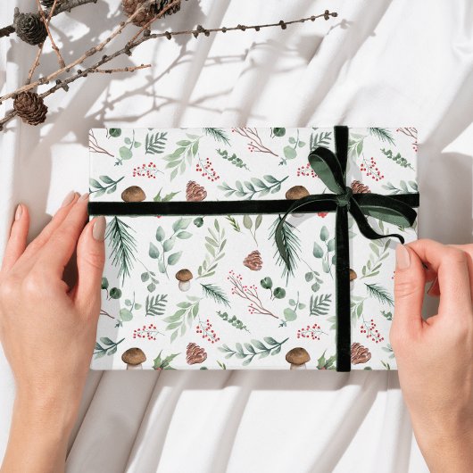 Sage Green Holiday Pattern  Cadeaupapier
