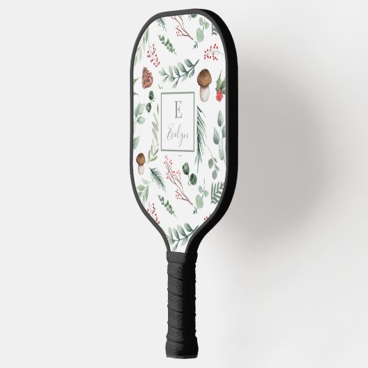Sage Green Holiday Personalized Pickleball Paddle (Links)