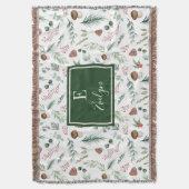 Sage Green Holiday Personalized Throw Blanket Deken (Voorkant Verticaal)