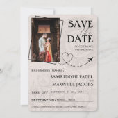 Sage Green India Passport Bewaar de datum Save The Date (Achterkant)