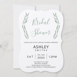 Sage Green Invitation à la douche nuptiale, Botani