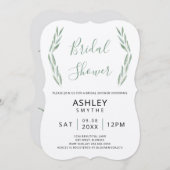Sage Green Invitation à la douche nuptiale, Botani (Devant / Derrière)