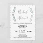 Sage Green Invitation à la douche nuptiale, Botani (Devant / Derrière)