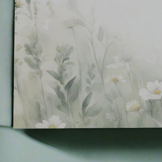 Sage green invitations mariage aquarelle script