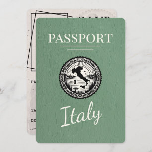 Sage Green Italië Paspoort Save The Date