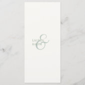 Sage Green & ivoire Monogramme Mariage Menu (Dos)