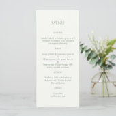 Sage Green & ivoire Monogramme Mariage Menu (Debout devant)