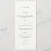 Sage Green & ivoire Monogramme Mariage Menu (Devant)