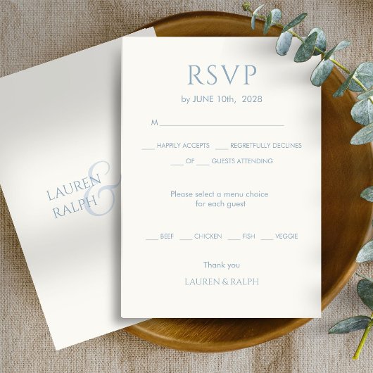 Sage Green & ivoire Monogramme Mariage RSVP