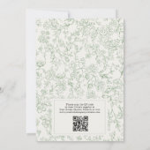 Sage Green Ivory Code QR Faire-Part de Mariage (Dos)