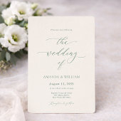 Sage Green & Ivory Wedding Invitation