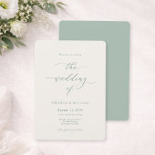 Sage Green & Ivory Wedding Invitation
