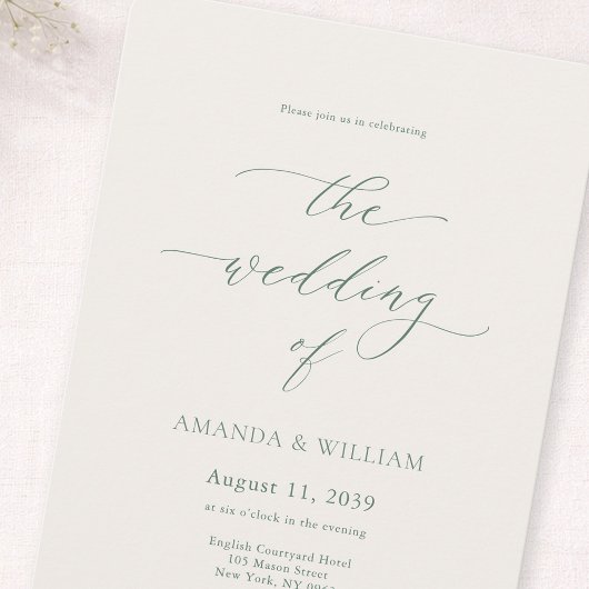 Sage Green & Ivory Wedding Invitation