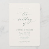 Sage Green & Ivory Wedding Invitation (Devant)