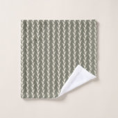 Sage Green Jagged Stripes (Gant de toilette)