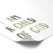 Sage green Je suis un enfant de Dieu poster (Coin)