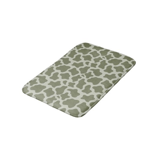 Sage Green Koe Print Badmat (Gekanteld)