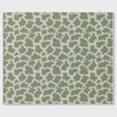 Sage Green Koe Print Cadeaupapier (Vlak)