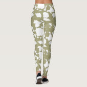 Sage Green Koe Print Leggings (Achterkant)
