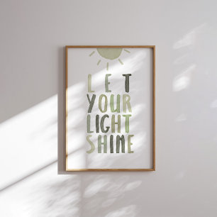 Sage green laat je licht poster schijnen