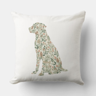 Sage Green Labrador Retriever Wildflower Cottage Kussen