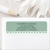 Sage Green Lace Pattern Elegant Classic Wedding Etiket (Insitu)