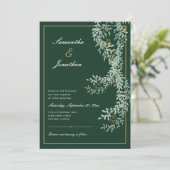 Sage Green Leaf Vines | Smaragdgroene bruiloft Kaart (Staand voorkant)