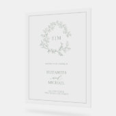 Sage Green Leafer Crest Monogramme Mariage de bien (Angle)