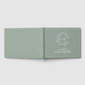 Sage Green Leafy Crest Monogram Mariage Livre d'in (Complet)
