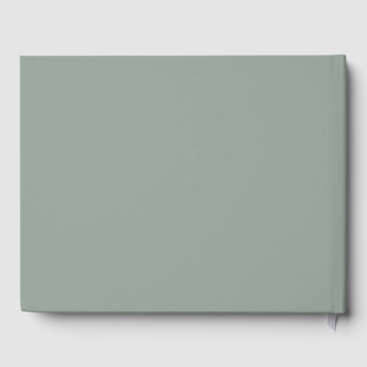 Sage Green Leafy Crest Monogram Mariage Livre d'in (Verso)