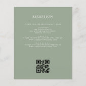 Sage Green Leafy Crest Monogram Wedding QR-code Flyer (Achterkant)