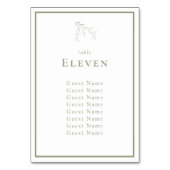 Sage Green Leaves and Berries Table Seating Chart Kaart (Voorkant)