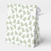 Sage Green Leaves Pattern Dank je wel Bedankdoosjes (Achterkant)