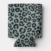 Sage Green Leopard Pattern Girly Cheetah Print Blikjeskoeler (Voorkant)