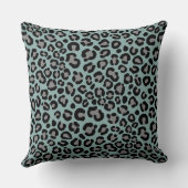 Sage Green Leopard Pattern Girly Cheetah Print Kussen (Achterkant)